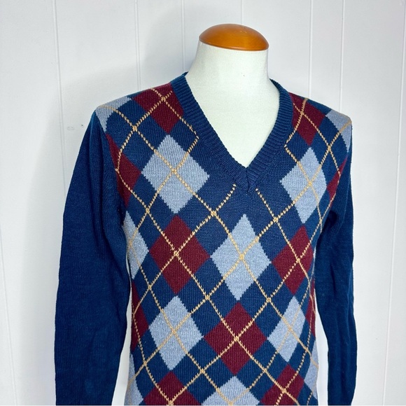 Vintage 60s-70s King Road SEARS Argyle Sweater - Picture 1 of 12